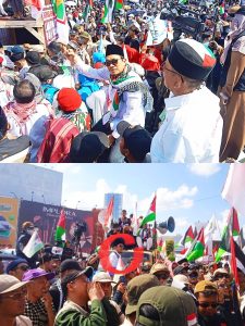 Bersama Laskar Lampung dan Babang Tampan, Ribuan Warga Lampung Suarakan Hentikan Genosida di Palestina