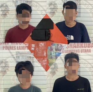 Empat Pengedar Sabu Diciduk di Kotabumi, Polres Lampung Utara Sita 19 Paket Barang Bukti